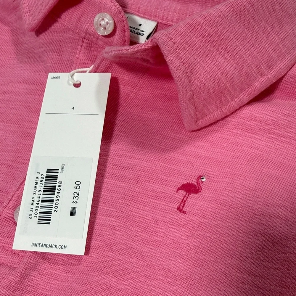 Janie and Jack Pink Kids Polo Shirt - Picture 2 of 6